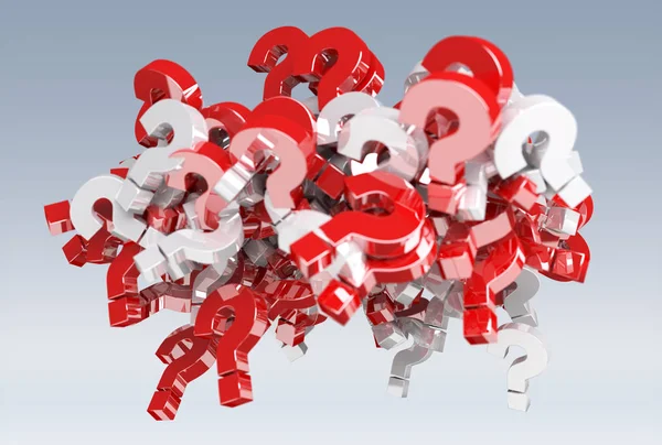 3D rendering question marks — Stock Photo, Image