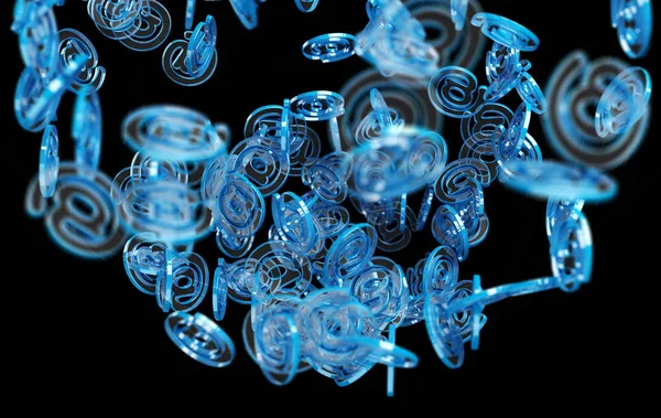 デジタル arobase 青い球体 3 d レンダリング — ストック写真