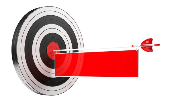 3D візуалізація цілі чорно-білої та червоної цілі зі стрілками — стокове фото