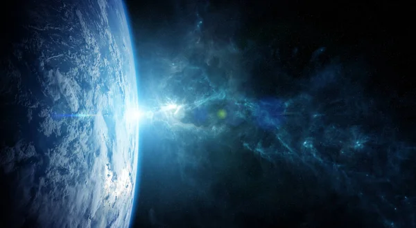 Planeta Terra no espaço 3D elementos de renderização desta imagem furnis — Fotografia de Stock