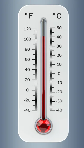 Thermometer mit rotem Temperaturanstieg — Stockfoto