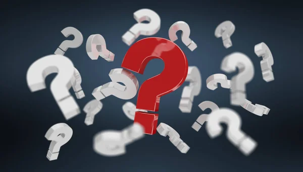 3D rendering question marks — Stock Photo, Image