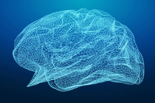 Digitale x-ray menselijk brein 3D-rendering — Stockfoto