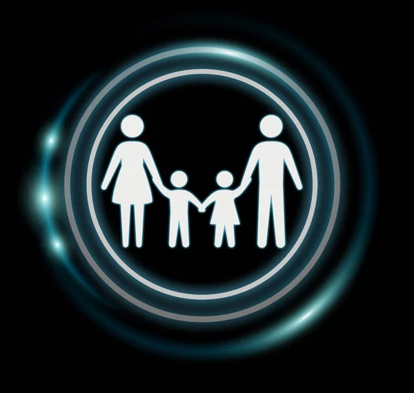 3D rendering familie pictogram — Stockfoto