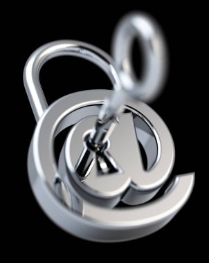 Dijital ilgi asma kilit 3d render