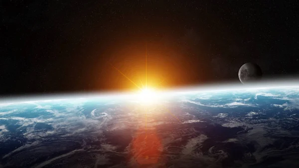 Planet Earth in space 3D rendering elements of this image furnis — Stock Photo, Image