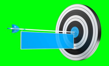 3D render hedef siyah beyaz ve kırmızı hedef oklarla