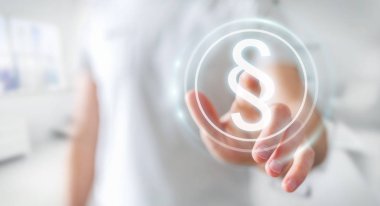 Yasalara koruma sağ 3d rendering kullanarak iş adamı