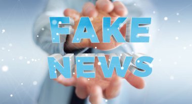 İşadamı sahte haber bilgi 3d render keşfetmek