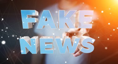 İşadamı sahte haber bilgi 3d render keşfetmek