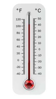 Termometre kırmızı sıcaklık yükselişi 3d render ile