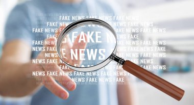 İşadamı sahte haber bilgi 3d render keşfetmek