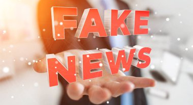 İşadamı sahte haber bilgi 3d render keşfetmek