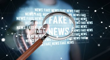 İşadamı sahte haber bilgi 3d render keşfetmek