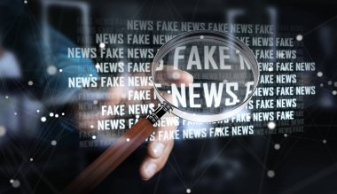 İşadamı sahte haber bilgi 3d render keşfetmek