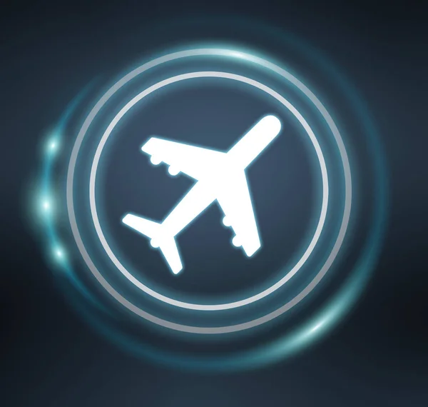 3D rendering plane icon with circles — Stock Photo, Image