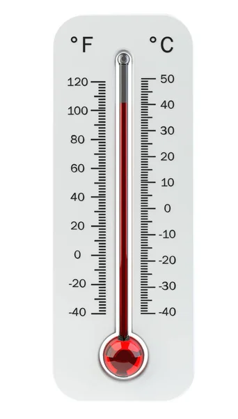 Thermomètre avec élévation de température rouge rendu 3D — Photo