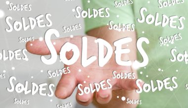 Satış kutsal kişilerin resmi onun el 3d render tutan işadamı