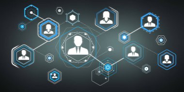 3D render işadamı bağlantı arabirimi