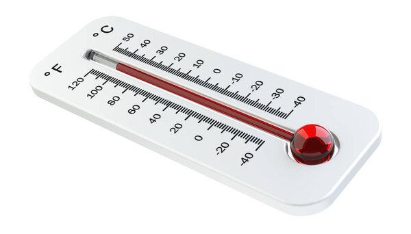 Термометр с красным повышением температуры 3D рендеринг

