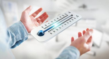 Sıcaklık kontrol işadamı 3B oluşturmayı bırak