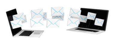 3d işleme aygıtları ekranlarını uçan dijital e-posta