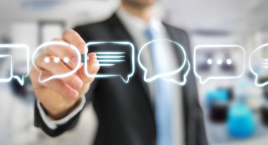 İşadamı çizim tartışma simgeleri kroki