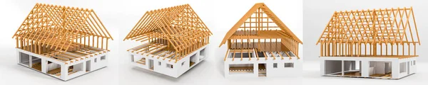 3D render bitmemiş planı ev — Stok fotoğraf