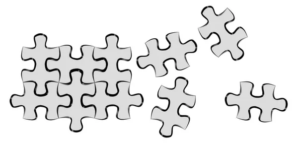 Hand-drawn puzzle pieces game sketch — Stock Photo, Image