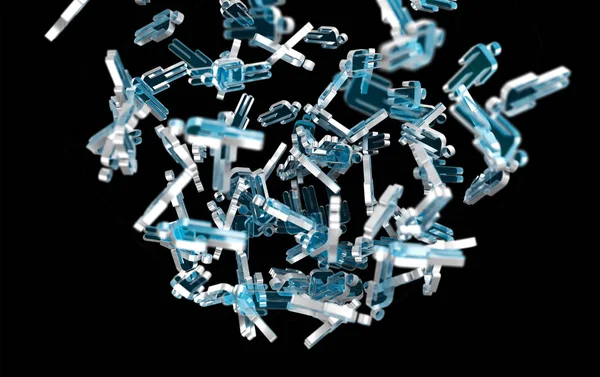 3D рендерингова група синіх людей — стокове фото