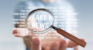 İşadamı sahte haber bilgi 3d render keşfetmek