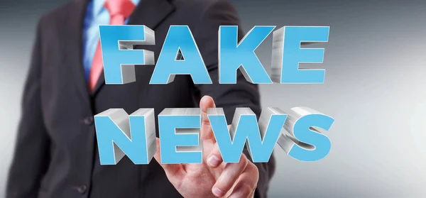 Businessman discovering fake news information 3D rendering — Stock Photo, Image