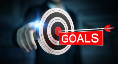 3D render hedef kullanarak iş adamı