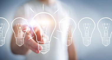 Bir kroki ampul dokunmadan işadamı