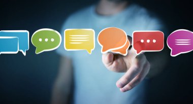 Tartışma simgeleri kroki dokunmadan işadamı