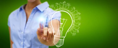 Yenilenebilir çevre ampul kroki dokunmadan işkadını