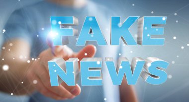 İşadamı sahte haber bilgi 3d render keşfetmek