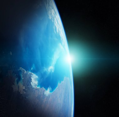 Planet Earth görünümü 3d işleme öğeleri bir şekilde döşenmiş bu görüntünün 