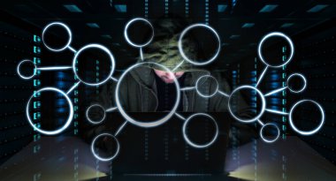 Bir bilgisayar ile kişisel verileri bilgilere erişim hacker 3d