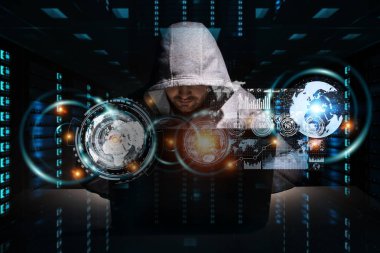 Bir bilgisayar ile kişisel verileri bilgilere erişim hacker 3d