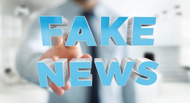 İşadamı sahte haber bilgi 3d render keşfetmek