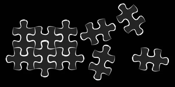 Desenho de jogo de peças de puzzle desenhadas à mão — Fotografia de Stock