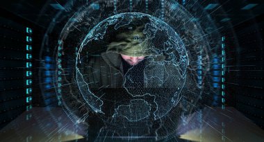 Bir bilgisayar ile kişisel verileri bilgilere erişim hacker 3d