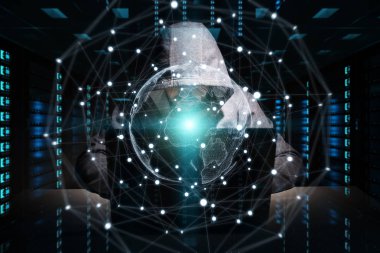 Bir bilgisayar ile kişisel verileri bilgilere erişim hacker 3d