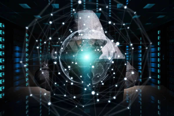 Bir bilgisayar ile kişisel verileri bilgilere erişim hacker 3d