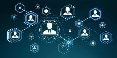 3D render işadamı bağlantı arabirimi