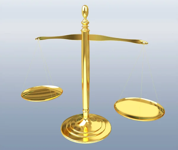 Giustizia bilancia bilance rendering 3D — Foto Stock