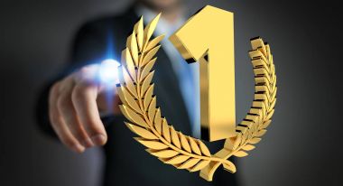 İlk altın fiyatı 3d render kazanan işadamı