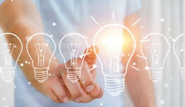 Bir kroki ampul dokunmadan işadamı