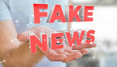 İşadamı sahte haber bilgi 3d render keşfetmek